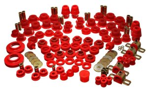 Jeep Wrangler Suspension Bushing Kit - Front + Rear - Energy Suspension - Hyper-Flex Master Bushing Set - Red - `07-`11
